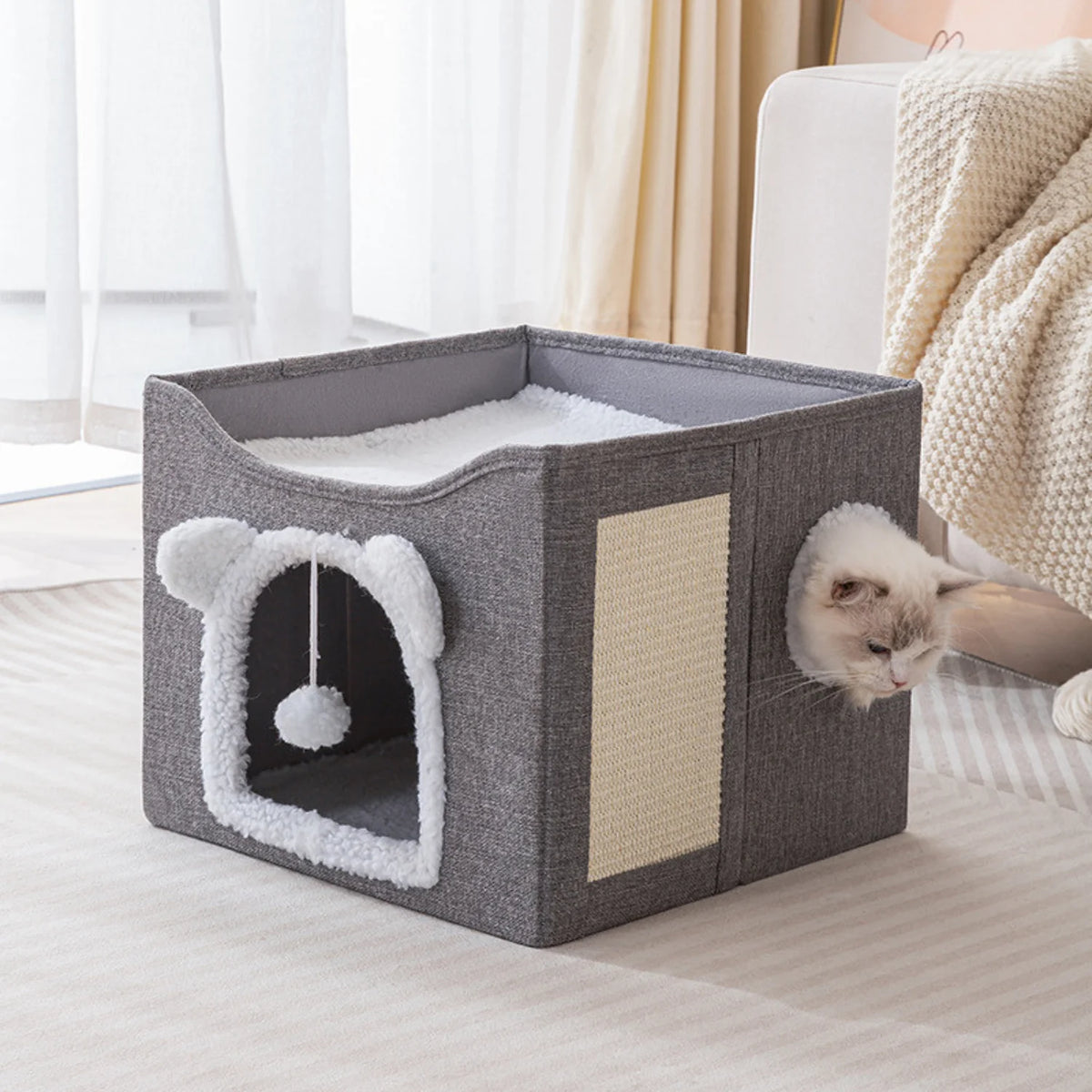 Nhà cho mèo dễ thương Cozy Cube gấp gọn