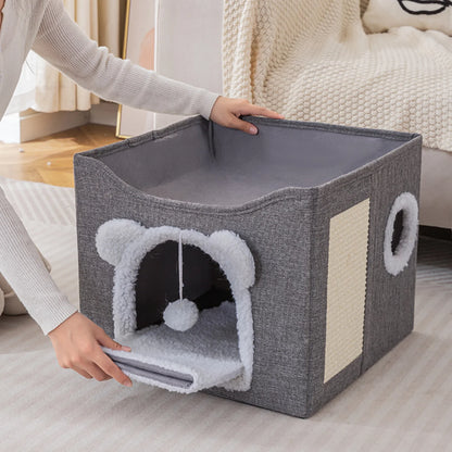 Nhà cho mèo dễ thương Cozy Cube gấp gọn