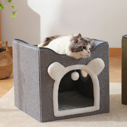 Nhà cho mèo dễ thương Cozy Cube gấp gọn