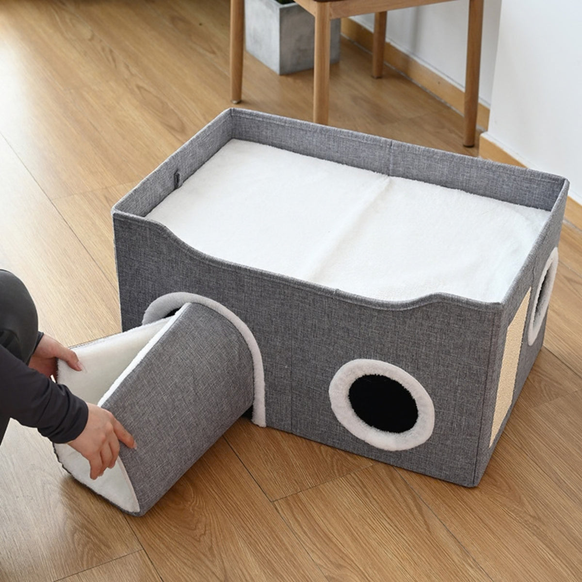 Ổ nằm cho mèo Cozy Box form cứng gấp gọn