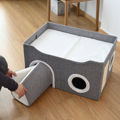 Ổ nằm cho mèo Cozy Box form cứng gấp gọn