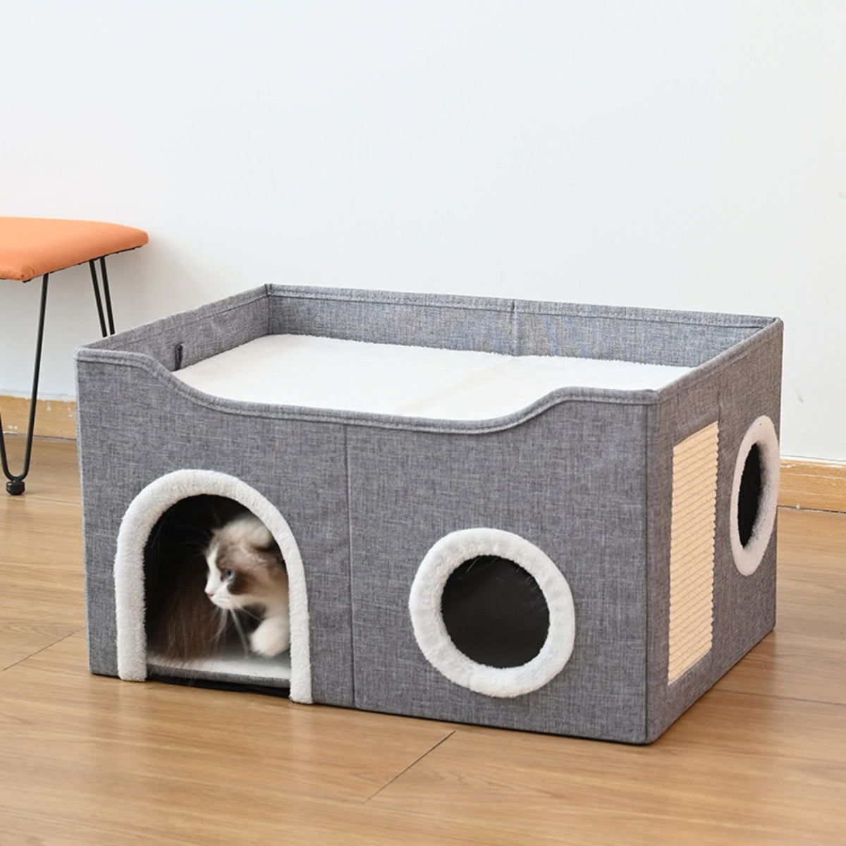 Ổ nằm cho mèo Cozy Box form cứng gấp gọn