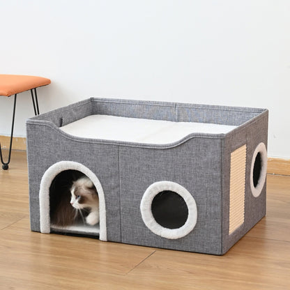 Ổ nằm cho mèo Cozy Box form cứng gấp gọn