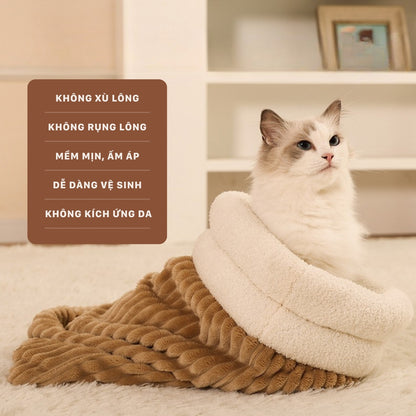 Túi ngủ cho mèo Marshmeollow size lớn ấm áp